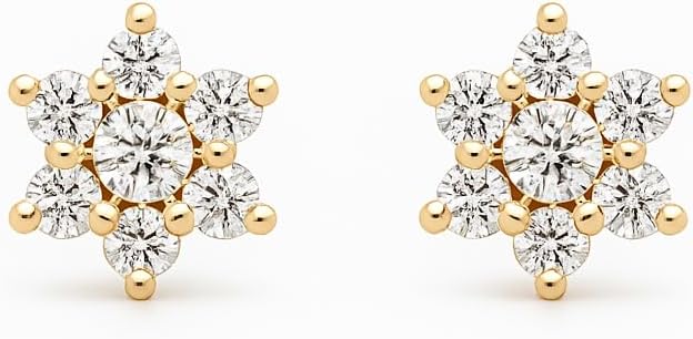 Pendientes estrella de oro de 9K con circonitas